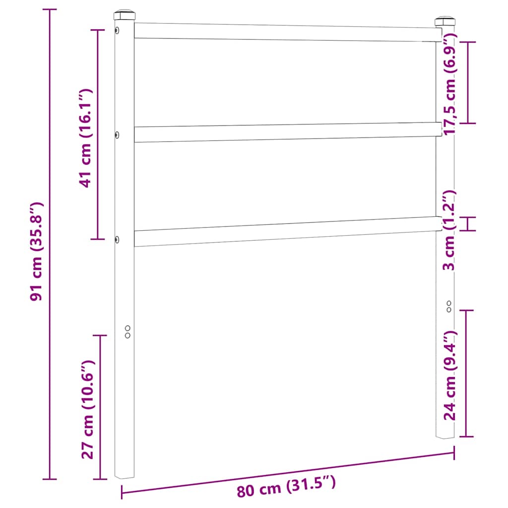 Fehér fém csere fejtámla 75 cm 5