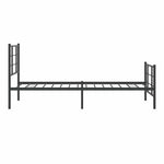 Fekete fém ágykeret fej- és lábtámlával 90 x 200 cm 6
