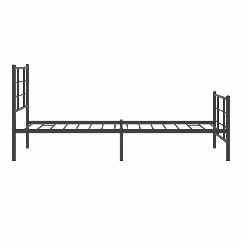 Fekete fém ágykeret fej- és lábtámlával 90 x 200 cm 6