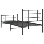Fekete fém ágykeret fej- és lábtámlával 90 x 200 cm 7