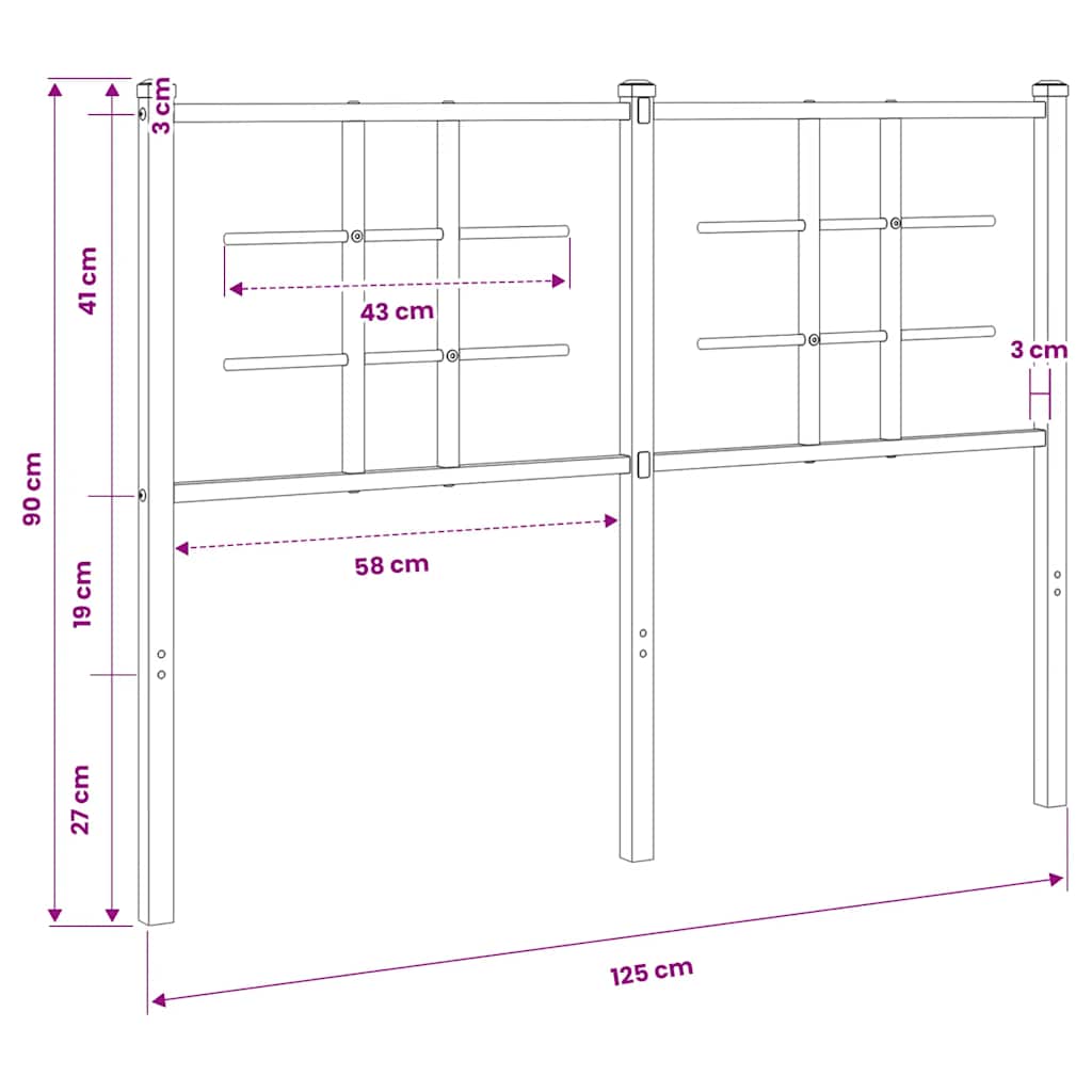 Fehér fém csere fejtámla 120 cm 6