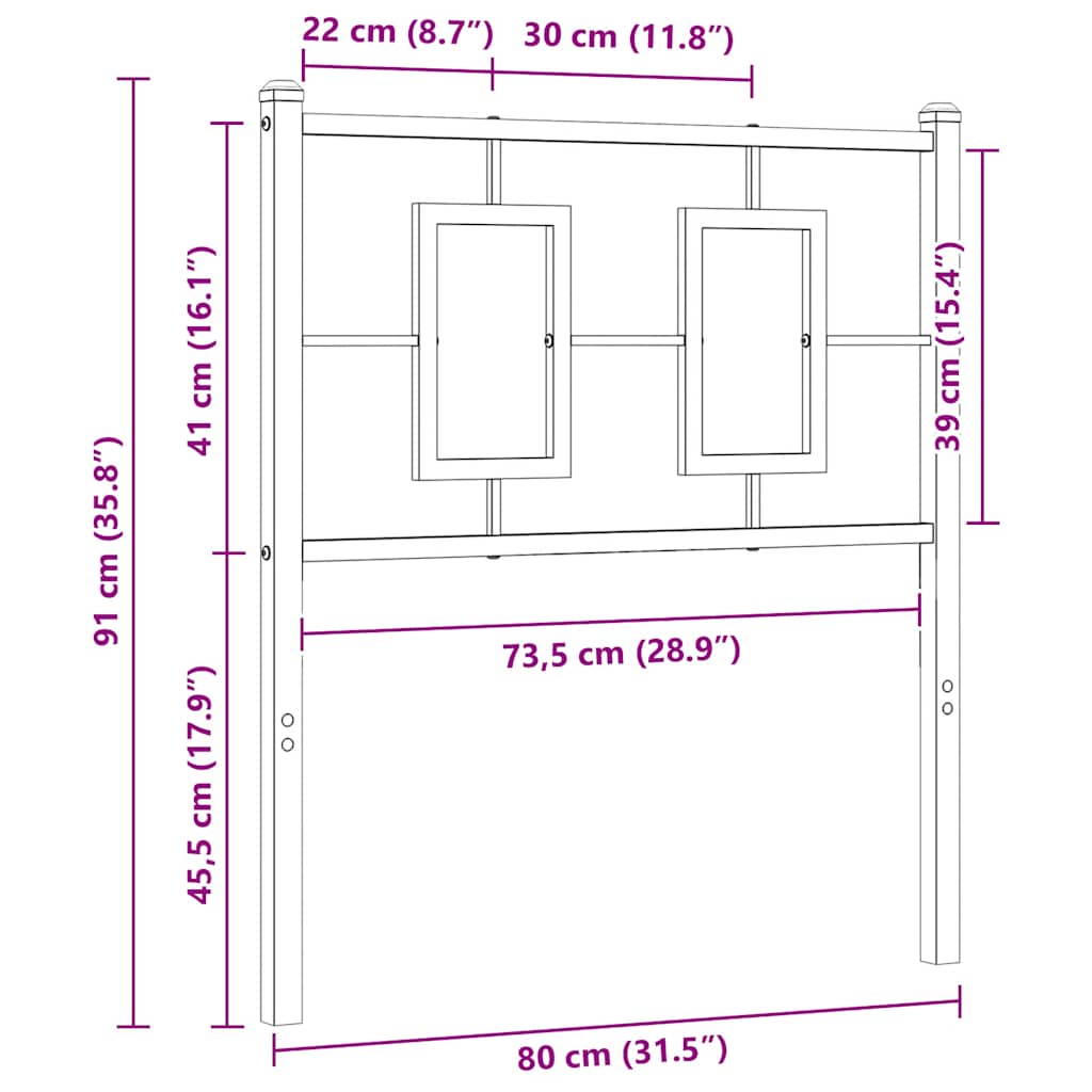Fehér fém csere fejtámla 75 cm 7