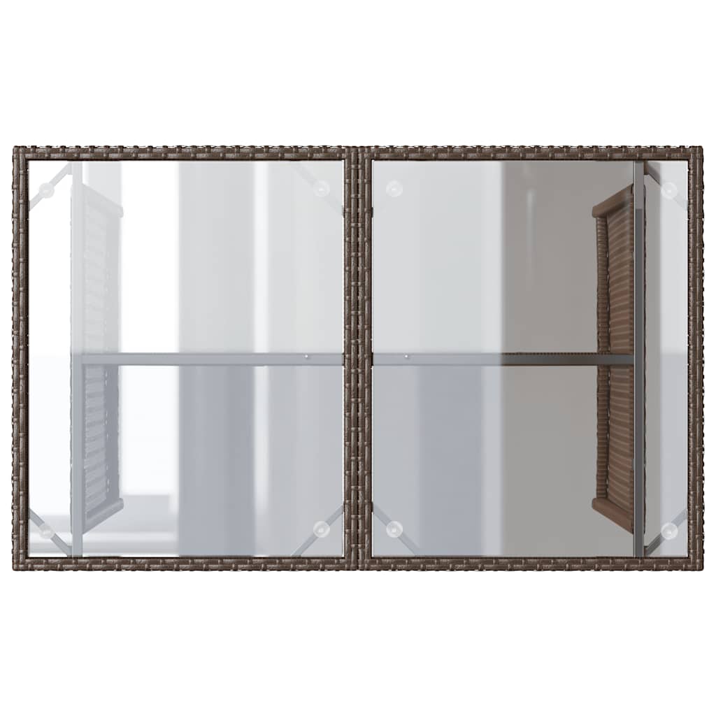 2 részes barna polyrattan kerti étkezőgarnitúra párnákkal 8