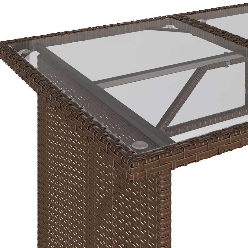 2 részes barna polyrattan kerti étkezőgarnitúra párnákkal 10