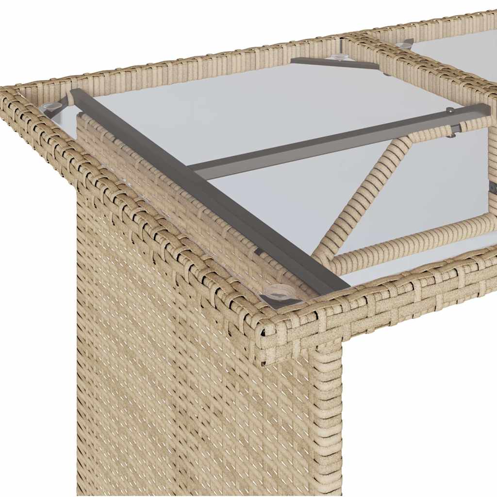 2 részes bézs polyrattan kerti étkezőgarnitúra párnákkal 10