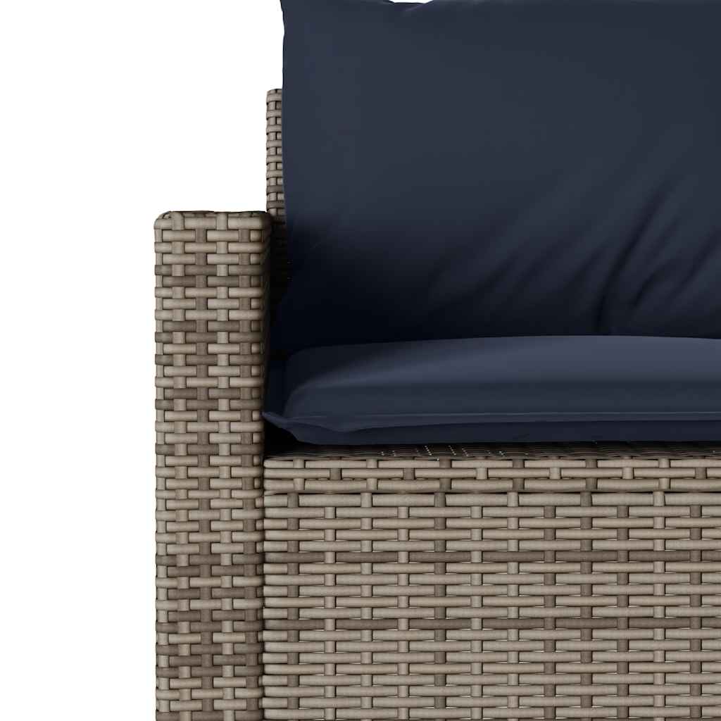 2 részes szürke polyrattan kerti étkezőgarnitúra párnákkal 9