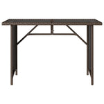 Barna polyrattan üveglapos kerti asztal 110x68x70 cm 4