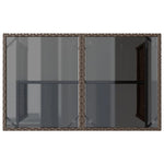 Barna polyrattan üveglapos kerti asztal 110x68x70 cm 7