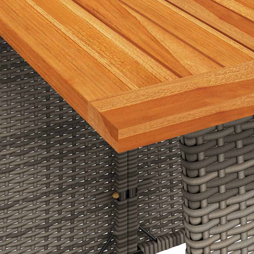5 db szürke polyrattan kerti étkezőgarnitúra párnákkal 6
