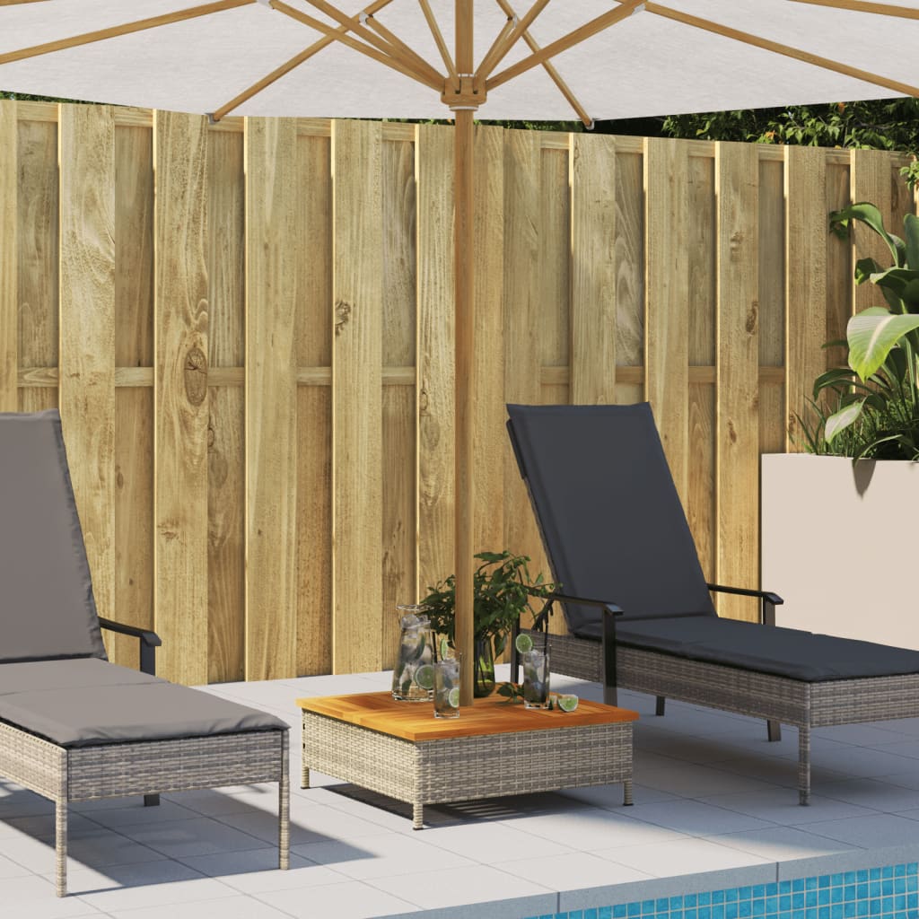 Szürke polyrattan és akácfa napernyőtalp-burkolat 70x70x25 cm 3