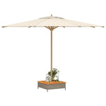 Szürke polyrattan és akácfa napernyőtalp-burkolat 70x70x25 cm 4