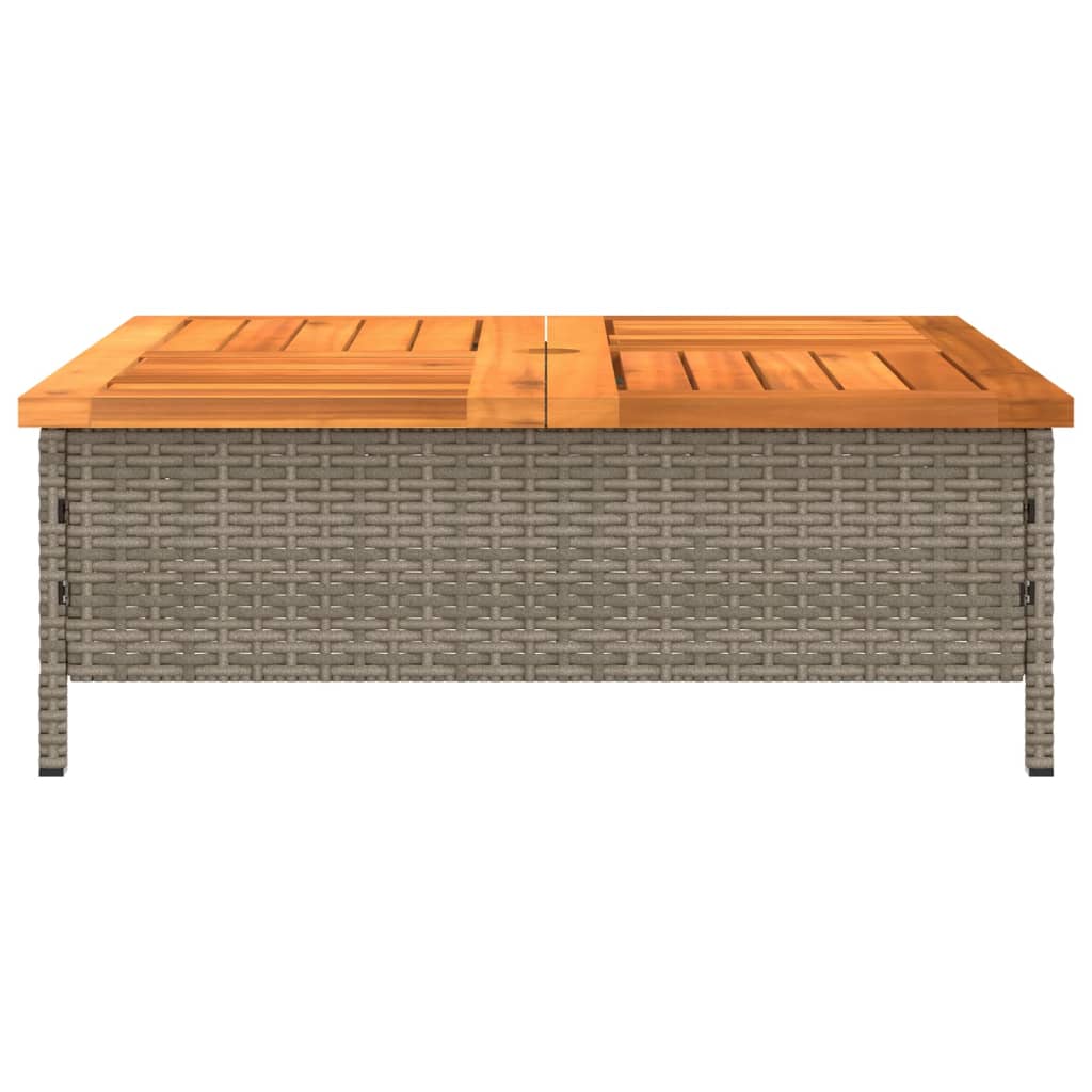 Szürke polyrattan és akácfa napernyőtalp-burkolat 70x70x25 cm 6