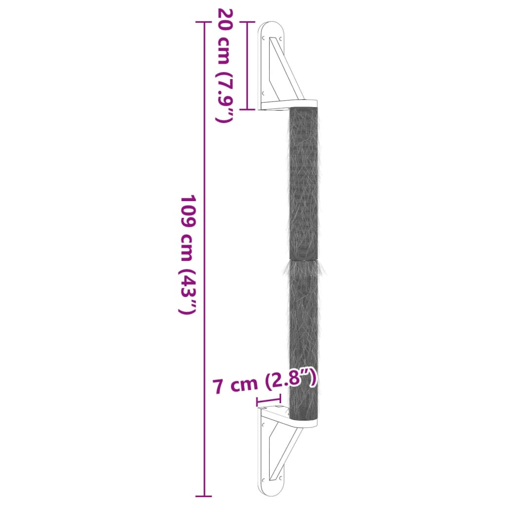Szizál falra szerelhető kaparófa 109 cm 7