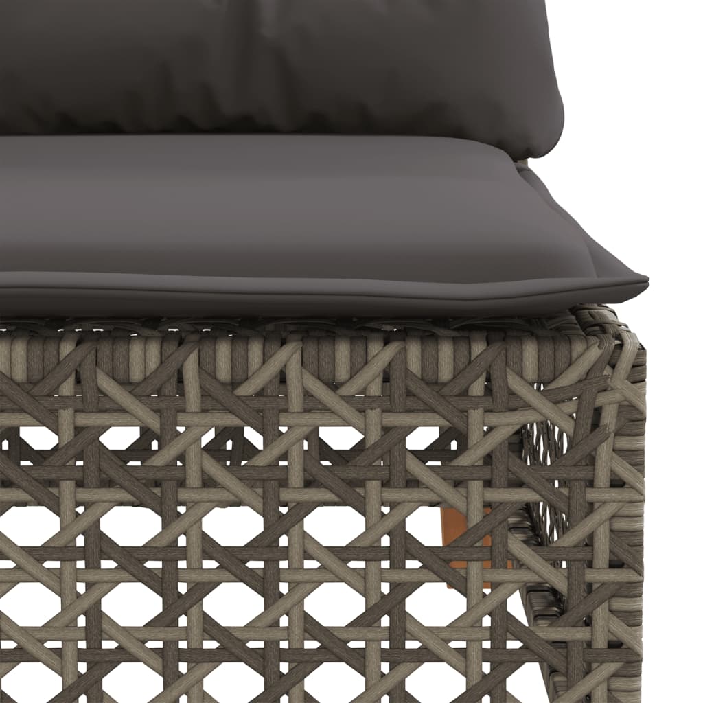 Szürke polyrattan kerti sarokkanapé párnával 7