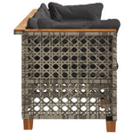 3 személyes szürke polyrattan kerti kanapé párnával 5