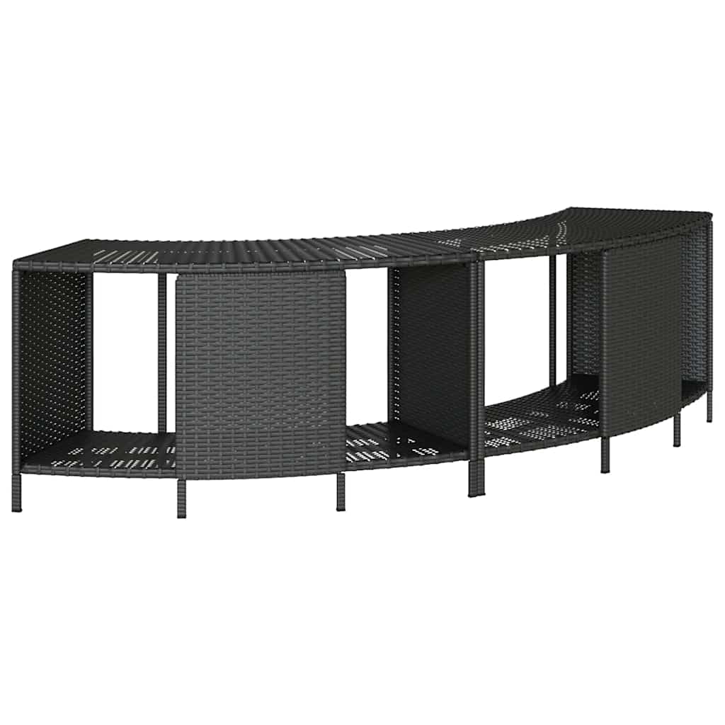 2 db fekete polyrattan tárolópolc pezsgőfürdőhöz 2