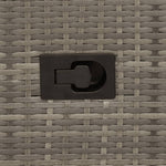 2 személyes szürke polyrattan dönthető kerti kanapé asztallal 8