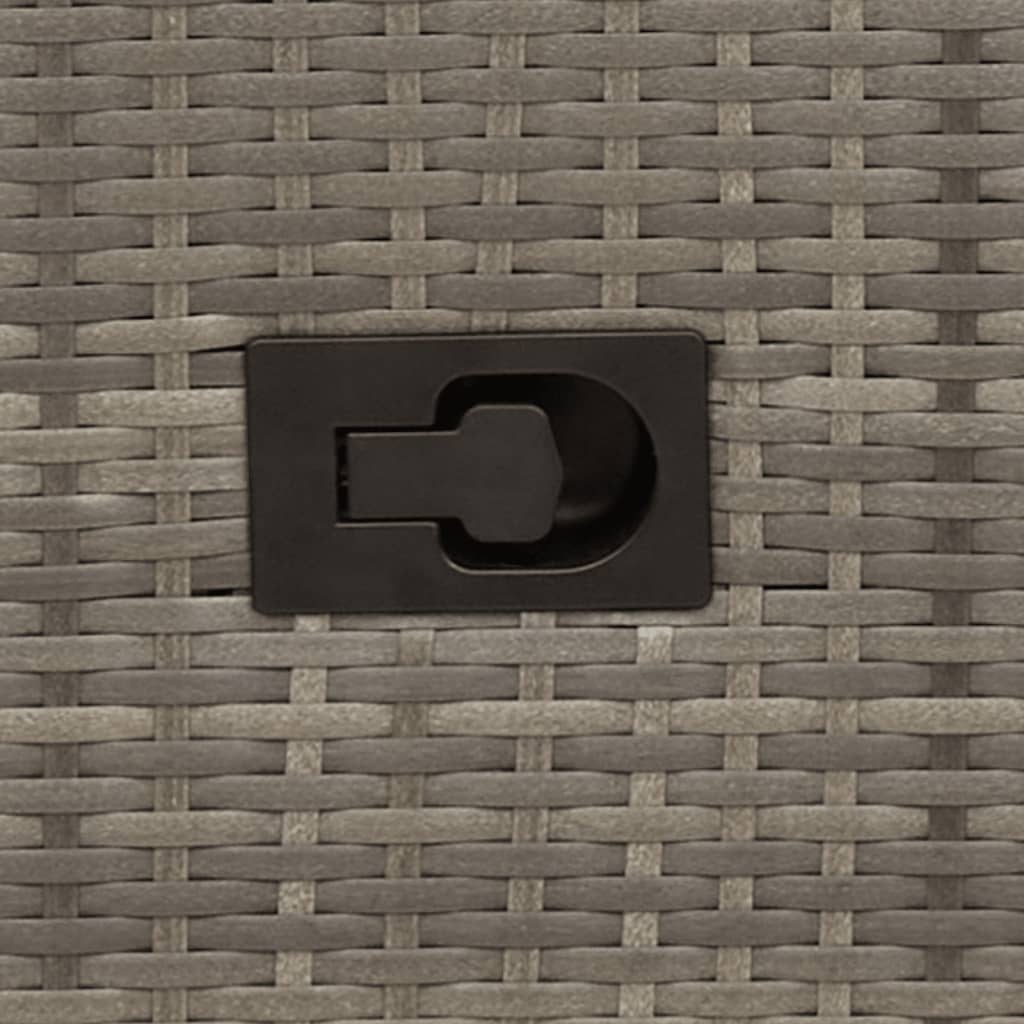2 személyes szürke polyrattan dönthető kerti kanapé asztallal 8