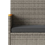 2 személyes szürke polyrattan kerti pad párnákkal és asztallal 9