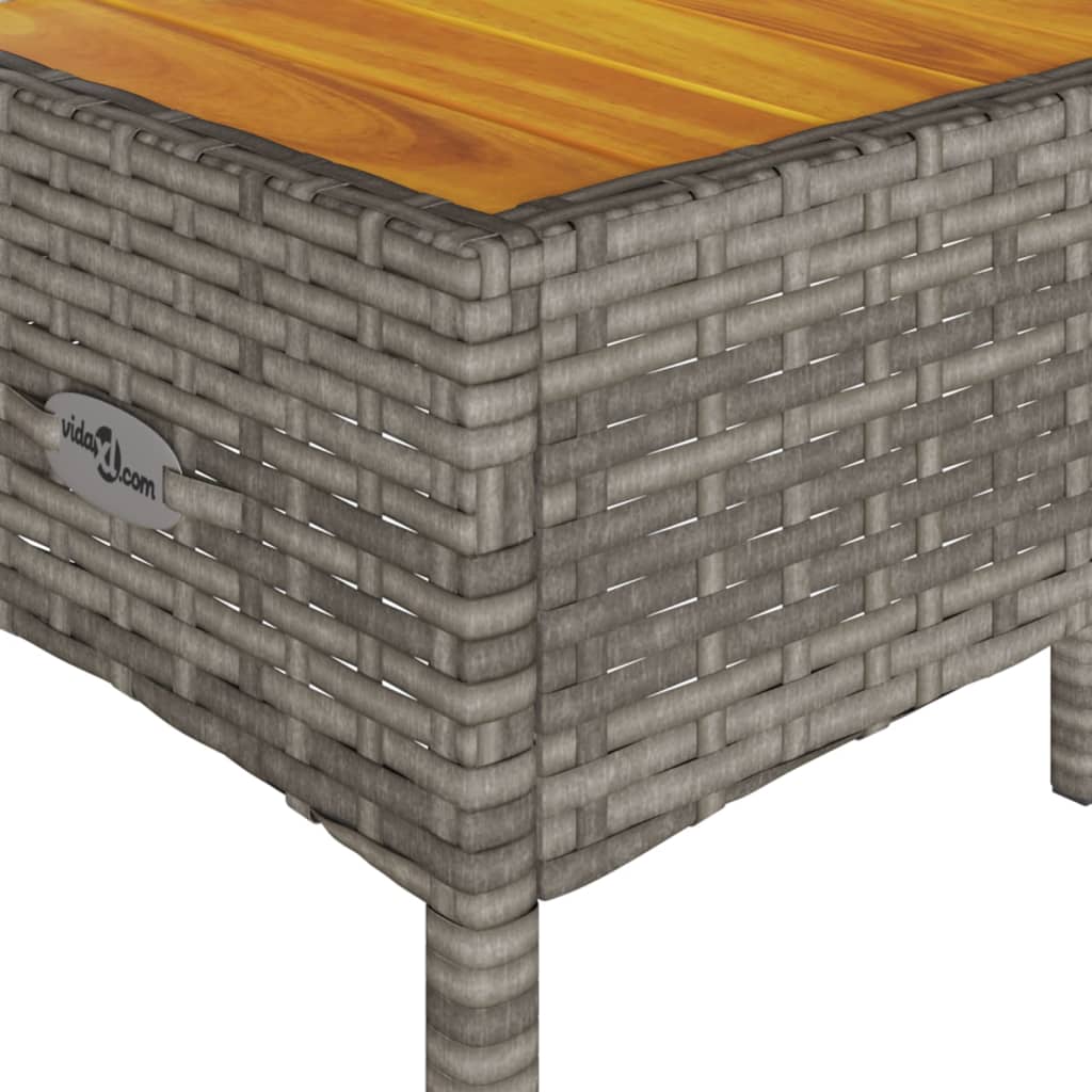 2 személyes szürke polyrattan kerti pad párnákkal és asztallal 10