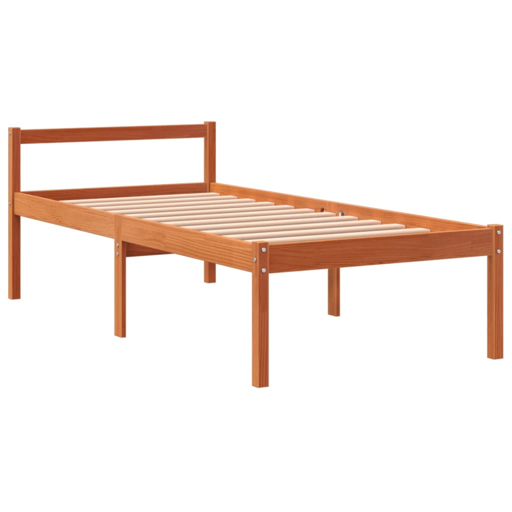 Viaszbarna tömör fenyőfa időseknek való ágy 75x190 cm 3