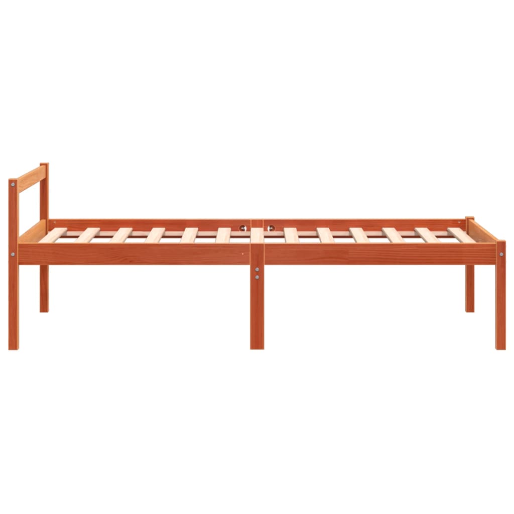 Viaszbarna tömör fenyőfa időseknek való ágy 75x190 cm 5