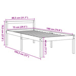 Viaszbarna tömör fenyőfa időseknek való ágy 75x190 cm 9