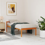 Viaszbarna tömör fenyőfa időseknek való ágy 75x190 cm