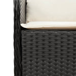 3 részes fekete polyrattan kerti étkezőgarnitúra párnákkal 5