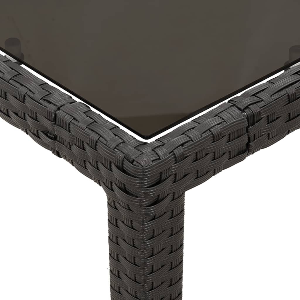 3 részes fekete polyrattan kerti étkezőgarnitúra párnákkal 6