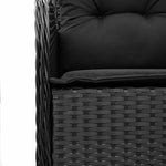 5 részes fekete polyrattan kerti étkezőgarnitúra párnákkal 5