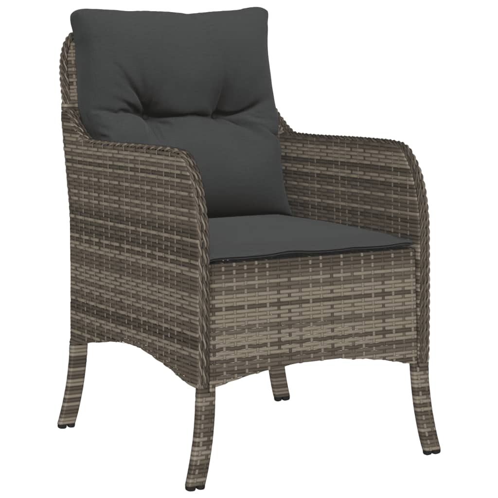 9 részes szürke polyrattan kerti étkezőgarnitúra párnával 3