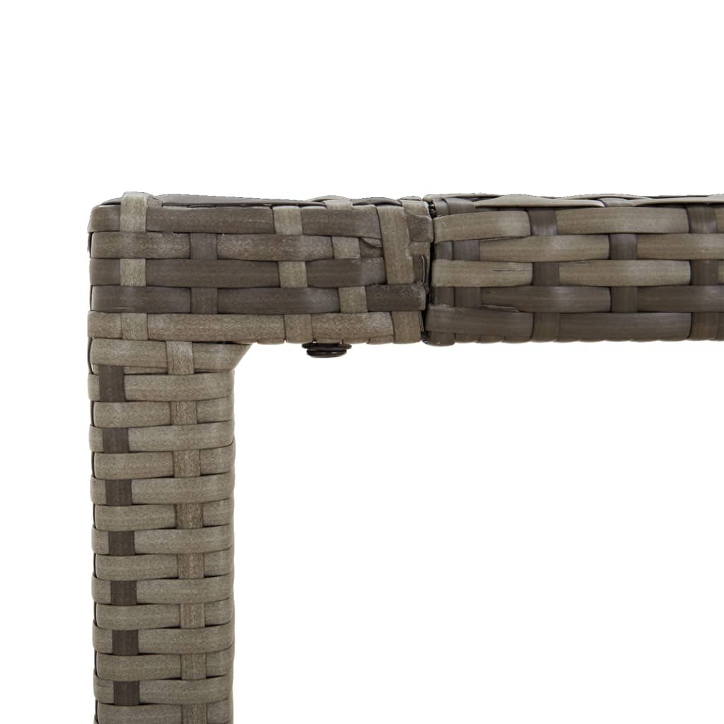 9 részes szürke polyrattan kerti étkezőgarnitúra párnával 6