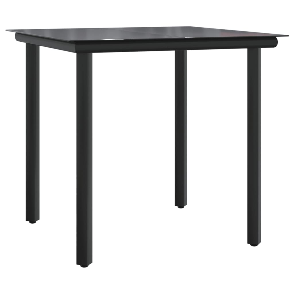 3 részes fekete polyrattan kerti étkezőgarnitúra párnákkal 4