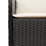3 részes fekete polyrattan kerti étkezőgarnitúra párnákkal 5