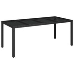 9 részes fekete polyrattan kerti étkezőgarnitúra párnákkal 4