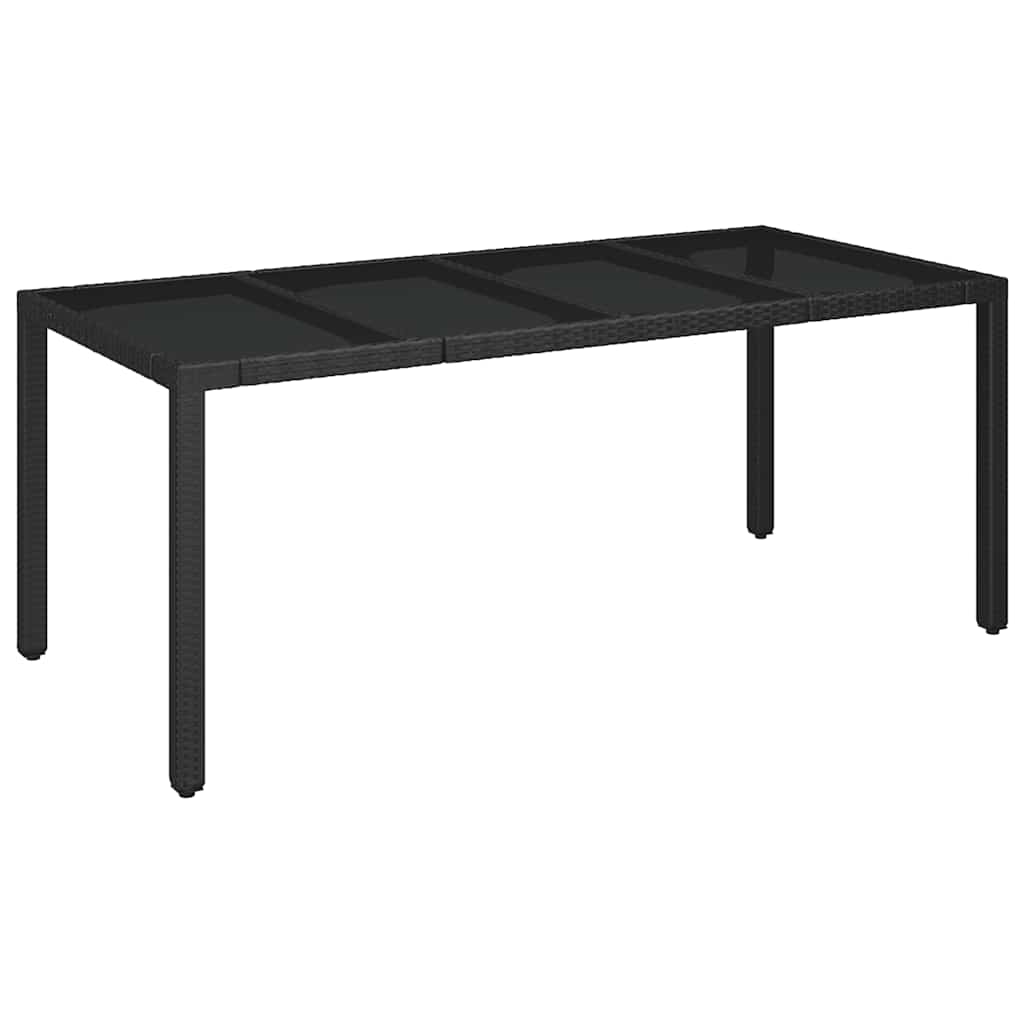 9 részes fekete polyrattan kerti étkezőgarnitúra párnákkal 4