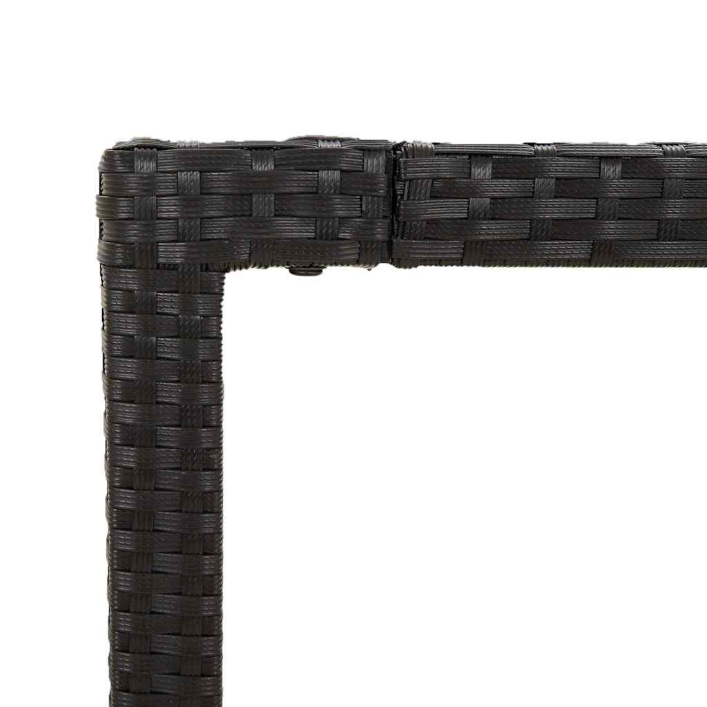 9 részes fekete polyrattan kerti étkezőgarnitúra párnákkal 6