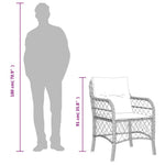 9 részes fekete polyrattan kerti étkezőgarnitúra párnákkal 8