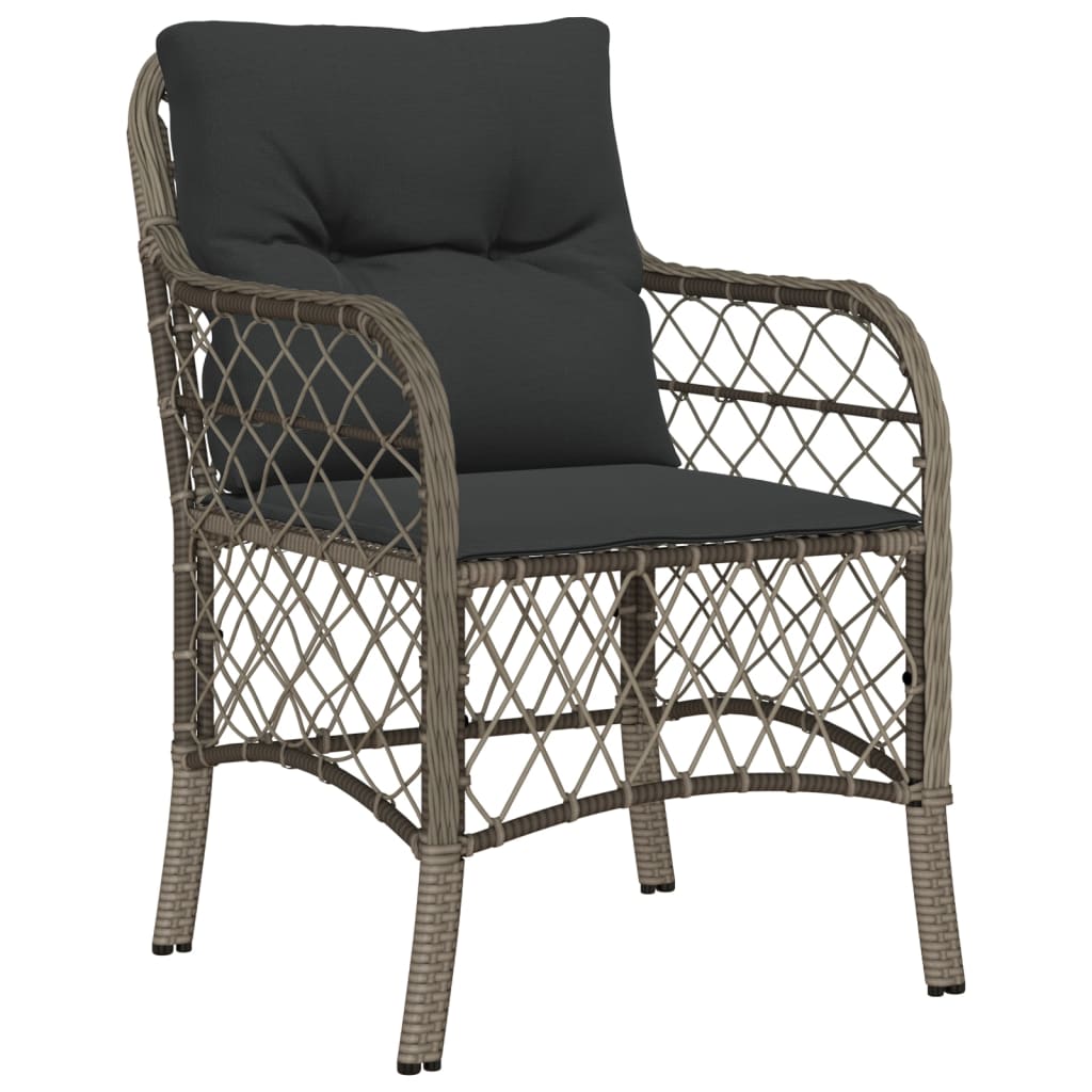 7 részes szürke polyrattan kerti étkezőgarnitúra párnával 3