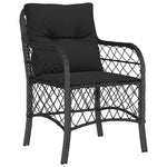 5 részes fekete polyrattan kerti étkezőgarnitúra párnákkal 3