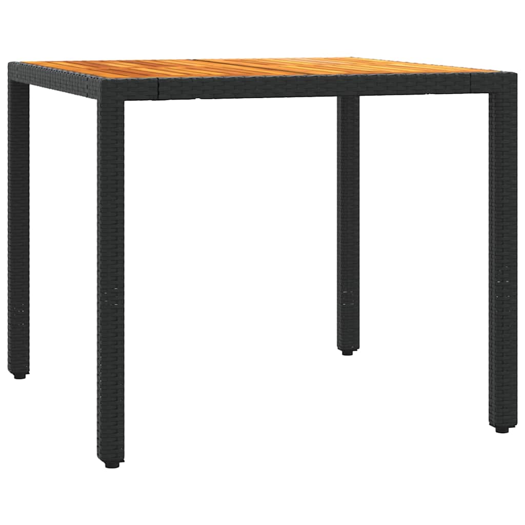 5 részes fekete polyrattan kerti étkezőgarnitúra párnákkal 4