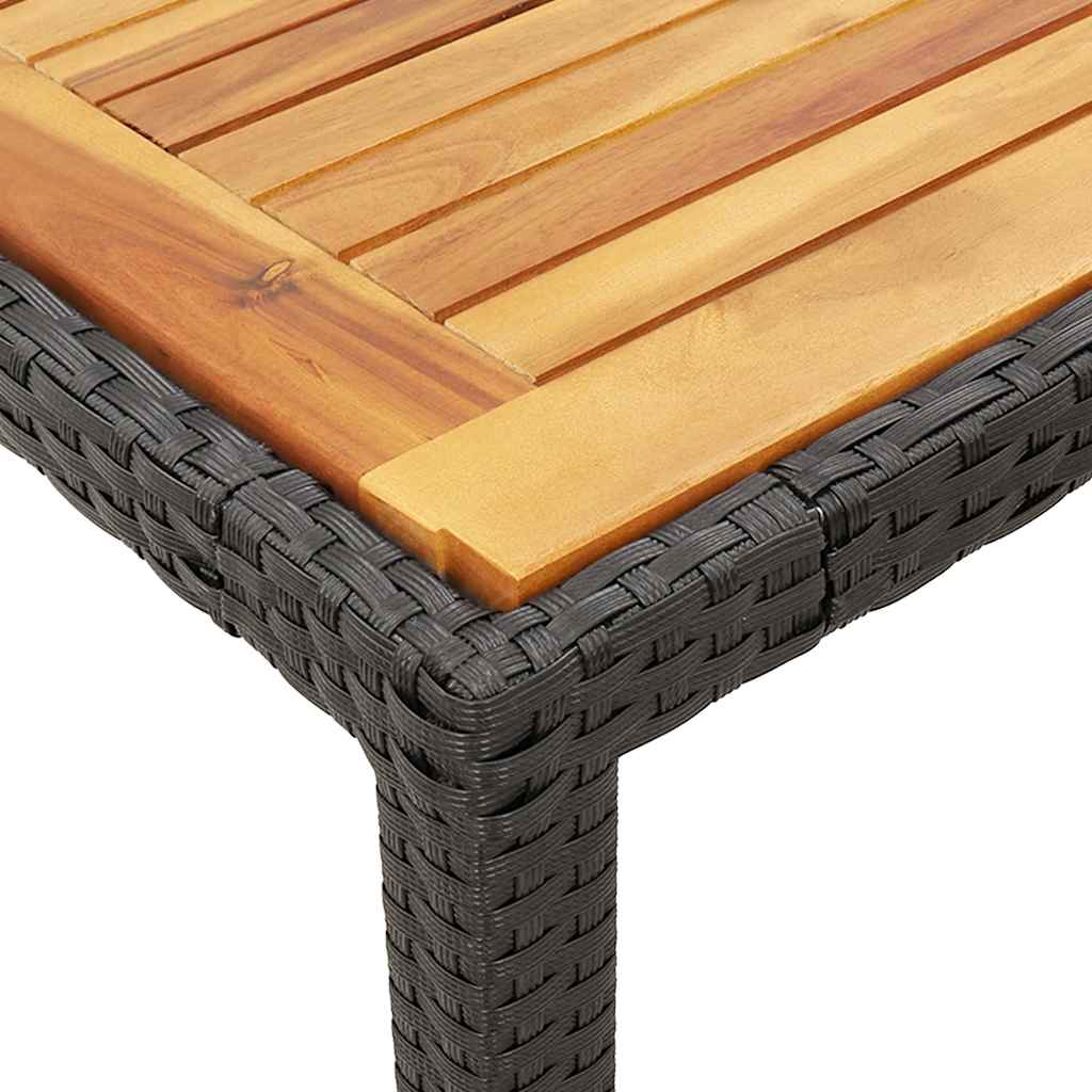 5 részes fekete polyrattan kerti étkezőgarnitúra párnákkal 6