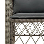 3 részes szürke polyrattan bisztrógarnitúra párnákkal 5
