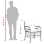 3 részes szürke polyrattan bisztrógarnitúra párnákkal 8