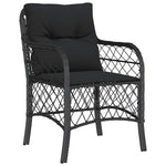 5 részes fekete polyrattan kerti étkezőgarnitúra párnákkal 3