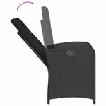 7 részes fekete polyrattan kerti étkezőgarnitúra párnával 5