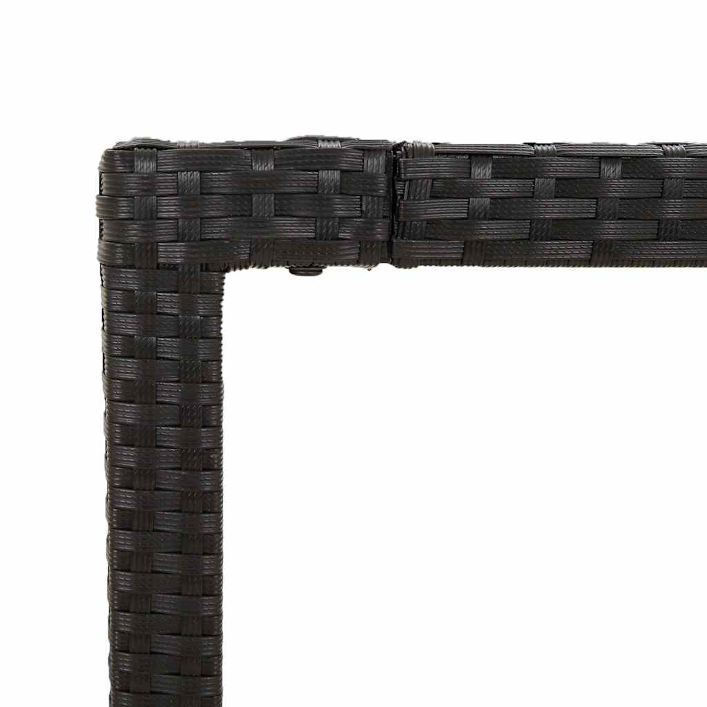 7 részes fekete polyrattan kerti étkezőgarnitúra párnával 6