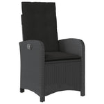 9 részes fekete polyrattan kerti étkezőgarnitúra párnákkal 4