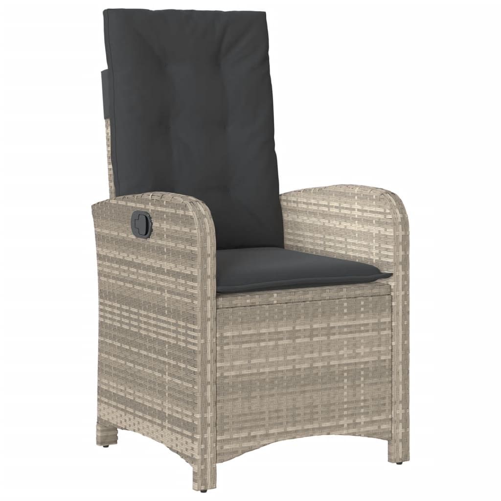 9részes világosszürke polyrattan kerti étkezőgarnitúra párnával 3